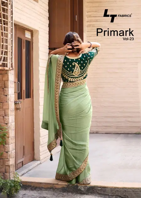 Primark Vol 23 By LT Nc Shine Silk Embroidery Designer Saree Suppliers In Surat